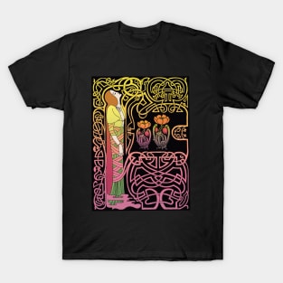 Celtic Girl (pink on black) T-Shirt